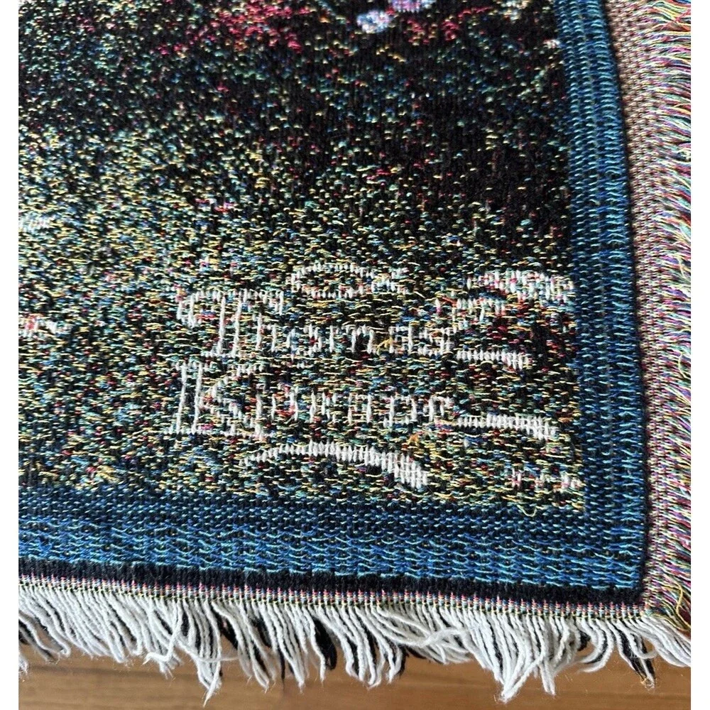 Thomas Kinkade “Lamplight Bridge” Woven Tapestry Blanket - Cozy CottageCore